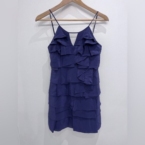 BCBG silk bleu cocktail dress new with tag size 0 - Picture 7 of 7